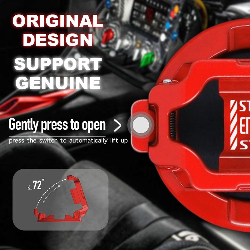 Tybasthe 𝙊𝙧𝙞𝙜𝙞𝙣𝙖𝙡 | Push Start Button Cover, Car Engine Start Stop Button Cover Protector, Cool Car Accessories Interior Decor Sticker Motorcycle Key Ignition Switch Cover, Red - Image 2